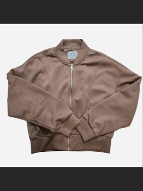 Abercrombie & Fitch Women's Bomber Jacket in Taupe Brown